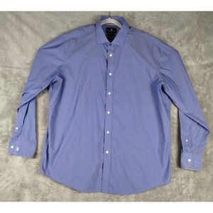 Psycho‎ Bunny Shirt Mens 17.5 Modern Fit Non Iron Stretch Button Up Blue